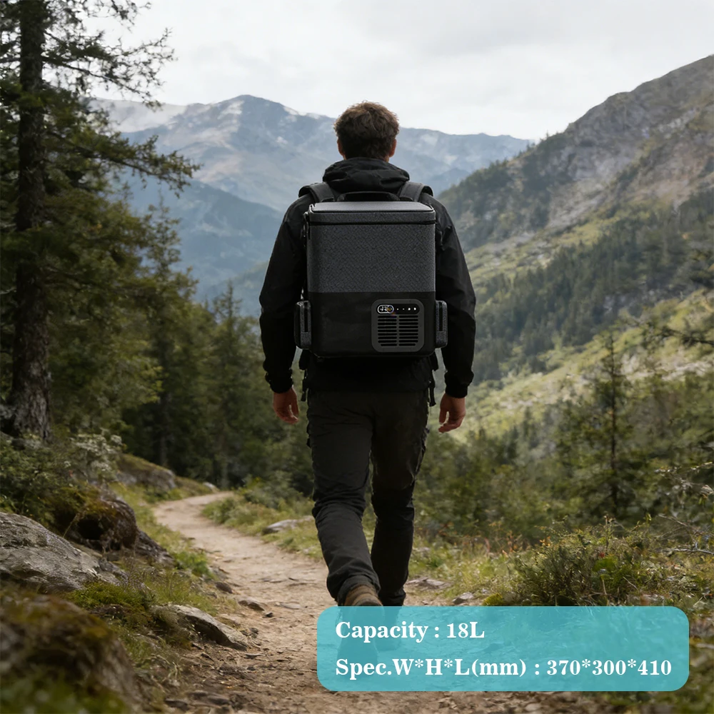 Portable 18L Backpack Electric Cooler Refrigerator Outdoor Cooling Backpack for Camping & Hiking RV Camper Caravan