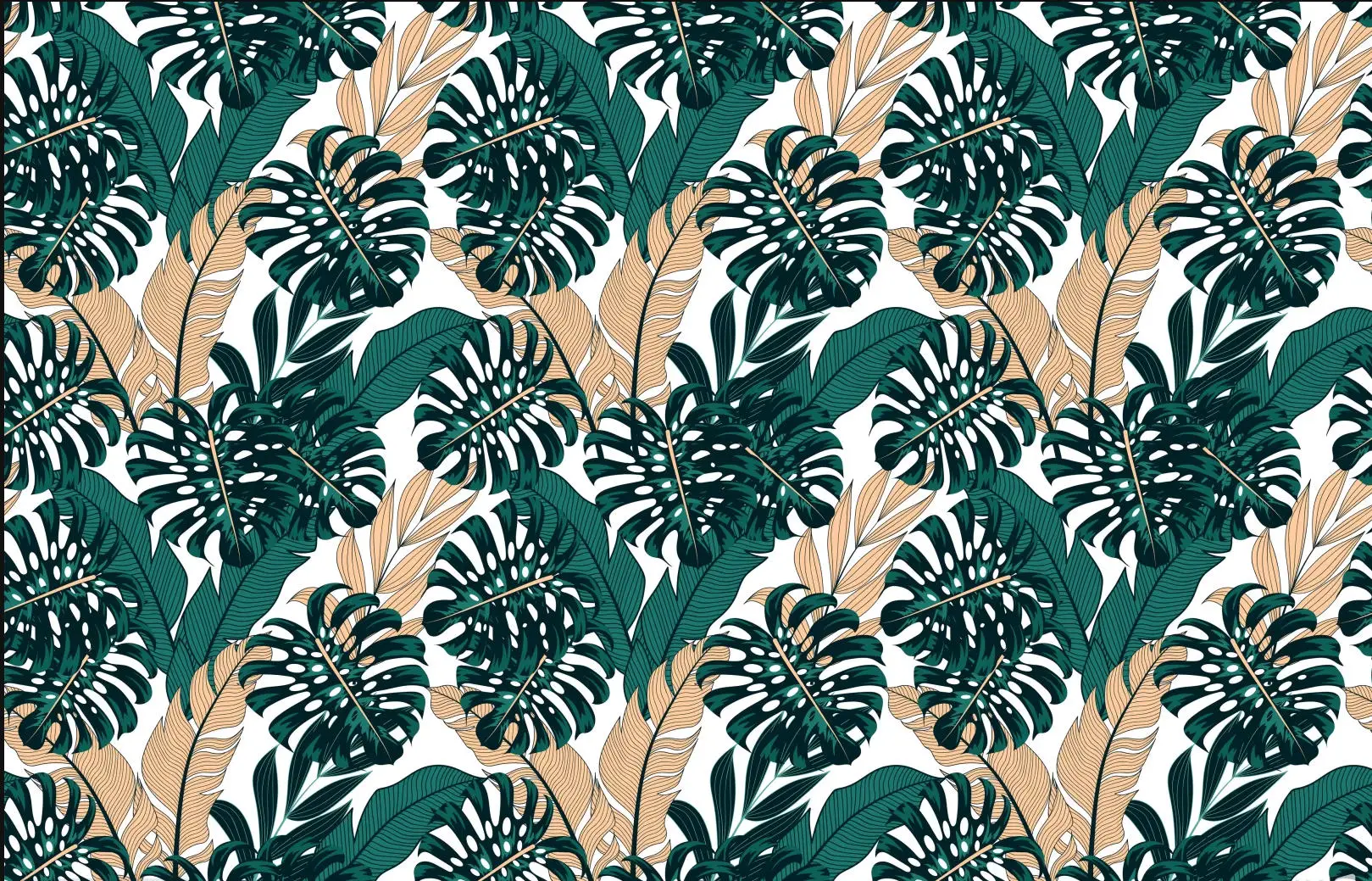 Customized Wallpaper Nordic hand painted black and white banana leaf living room background Customized wallpaper papel de parede