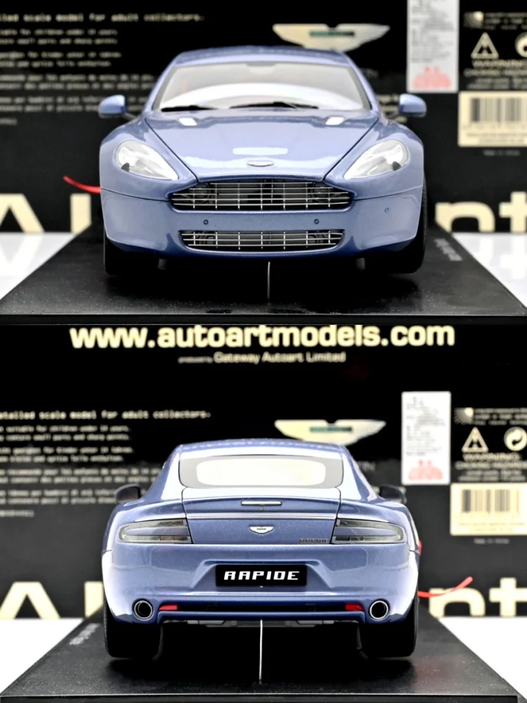 Autoart 1:18 Rapide 실버 블루 합금 완전 개방 시뮬레이션 한정판, 합금 금속 정적 자동차 모델 장난감 선물