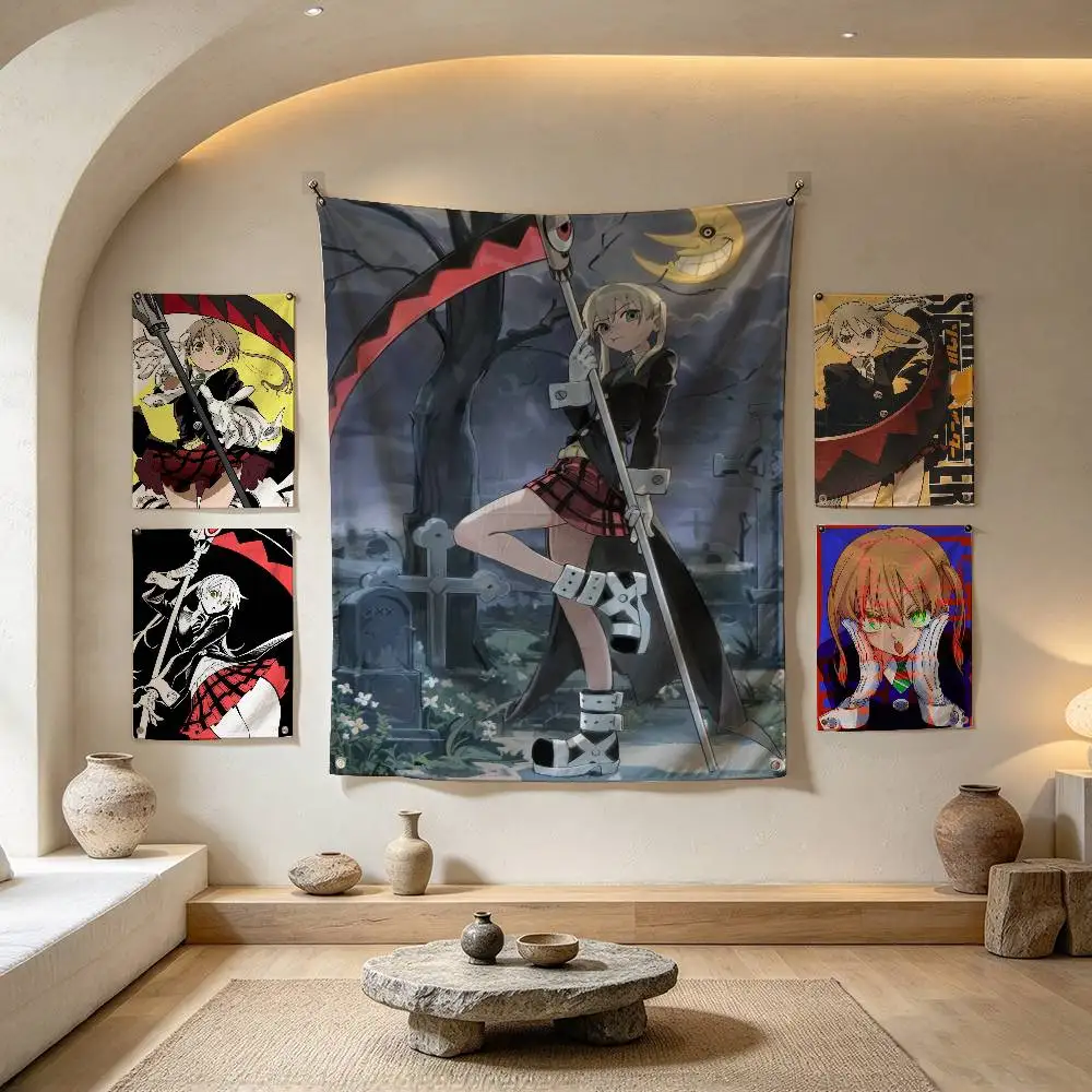 Anime Soul Eater M-Maka Albarn  Flags Wall Hanging Tapestry Outdoor Garage Room Decorative flag Background Blanket