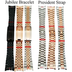 20mm Watch Strap Jubilee Bracelet President Strap Silver Gold Stainless Steel Fit Watches Case Accessories