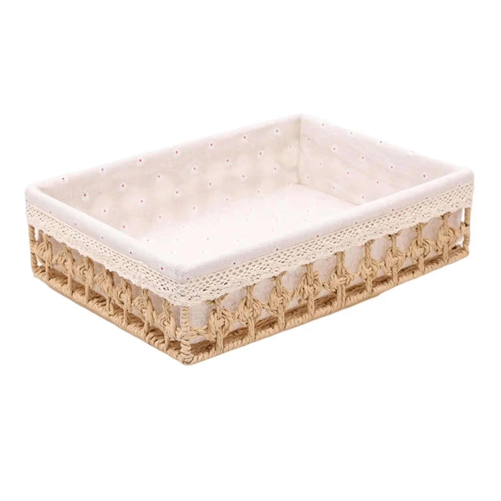 Baskets Home Appliance Braided Serving Basket Desktop Sundries Organizer Cosmetic Box for Snack Parties Bedroom Coffee Table