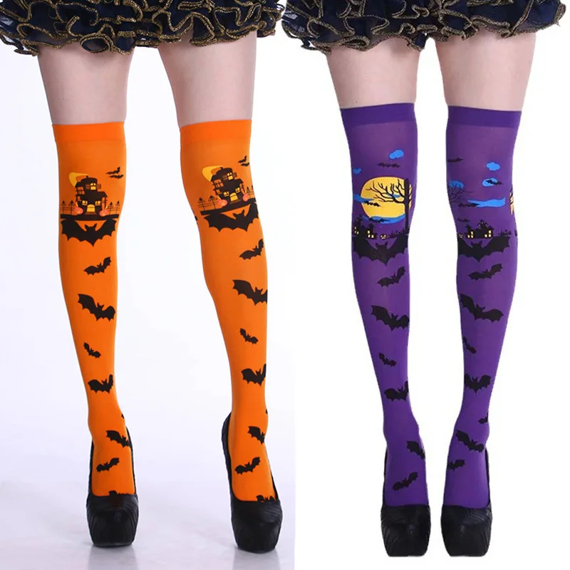 

Halloween Ultra Thin Women Stockings for Ladies Summer Autumn Socks Skinny Legs Over The Knee Thigh Cosplay Long Socks