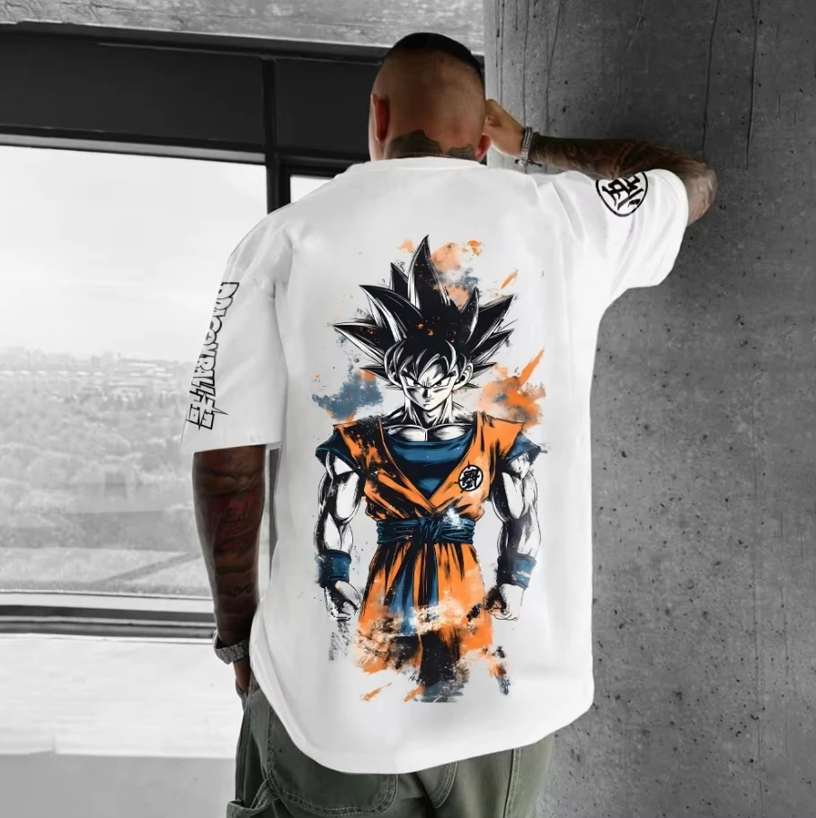 

Harajuku Dragon Ball Anime Son Goku Summer T-shirt Men Cotton Fitness Vintage Streetwear Oversized Women Casual Short Sleeves