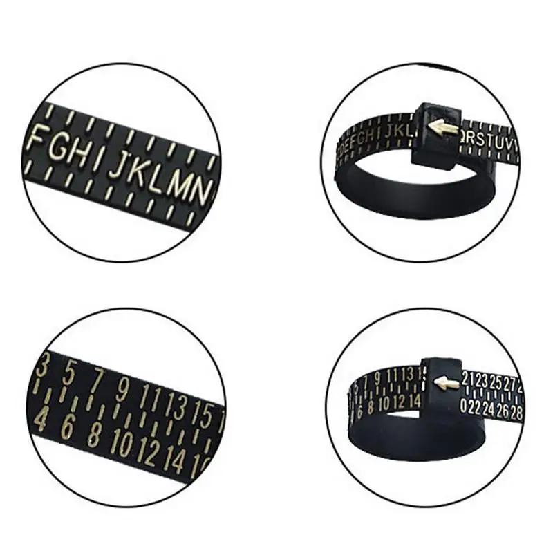 حلقة حاكم قياس البنصر لفائف حلقة التحجيم أداة المملكة المتحدة حجم الولايات المتحدة قياسات حجم حلقة Sizer ملحق إدراج أدوات الحرس المشدود