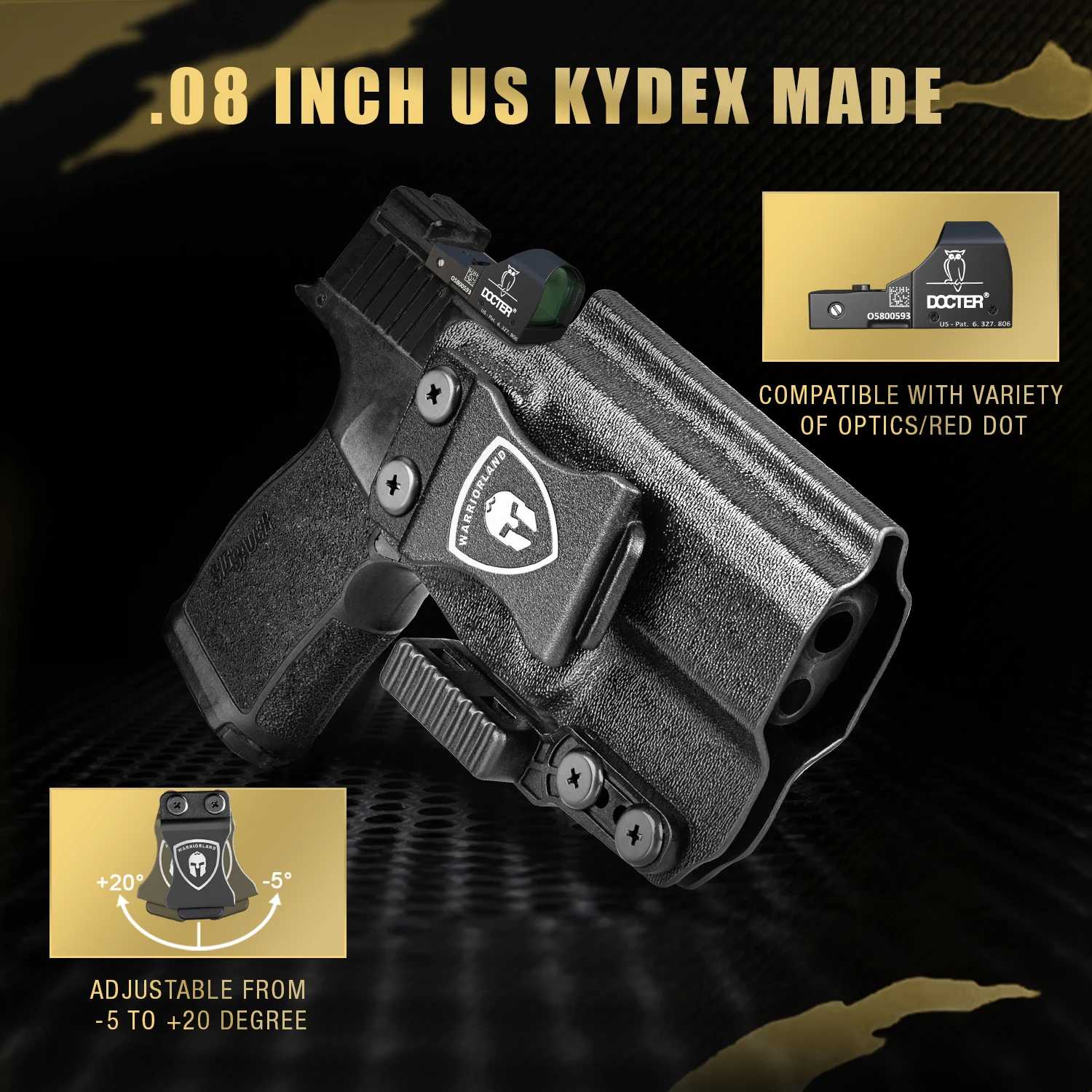 Imagem -04 - Iwb Kydex Coldre Fit Sig Sauer Pistola Dentro Cintura Garra Óptica Corte Mão Direita P365 P365x P365 Sas