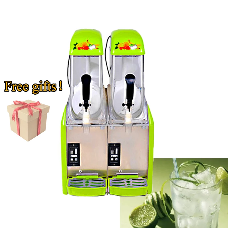 

Double Can Frozen Beverage Machine/Juice Slurry Making Strawberry And Blueberry Smoothie Machine