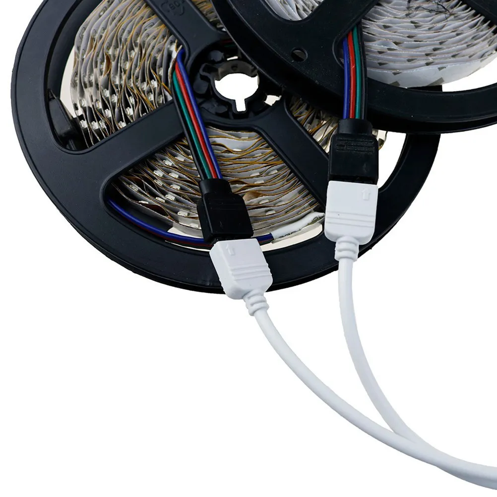 LED Light Strip Connector 4-Way Splitter 111inch 3528 5050 Rgb Cables 3 Male Plugs Strong Power Supply Safe Soft Material