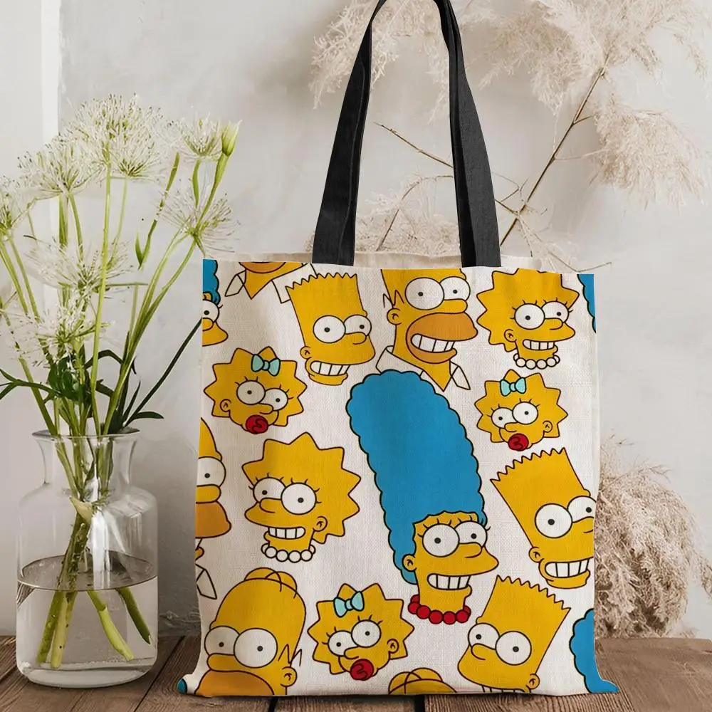 

Homer The Simpsons Storage Bags Canvas Double-Sided Print Tote Bag Large Capacity Shoulder Fashion Shopping Handbag