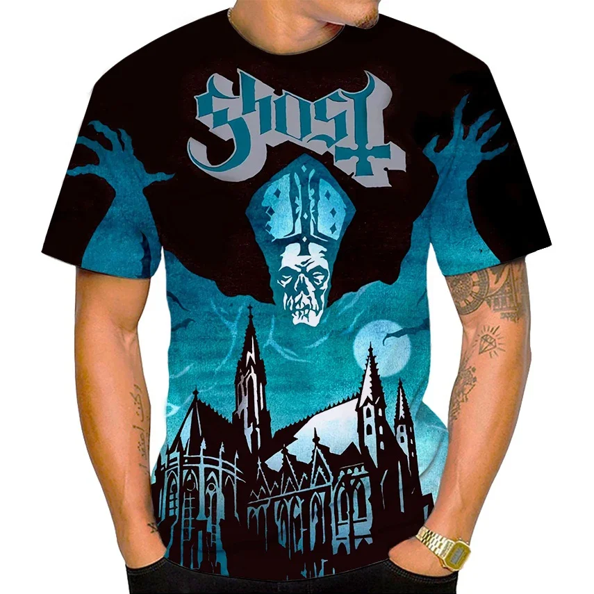 Ghost Band 3D-Druck T-Shirts für Männer und Frauen Coole Streetwear Hip-Hop Kurzarm-T-Shirts Harajuku Kinder Übergroße Oberteile Kleidung