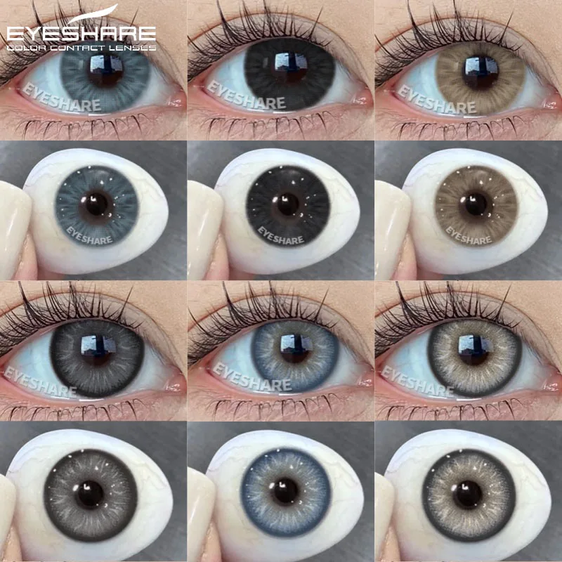 EYESHARE 1 Paar farbige Kontaktlinsen für Augen, modische blaue Linsen, braune kosmetische Kontakte, jährliche Verwendung, grüne Farb-Augenkontakte