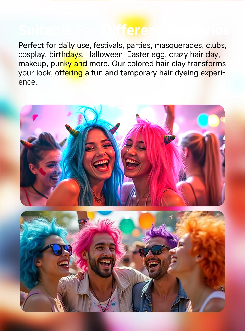 13 Farben einmaliges Haarfarbenwachs, leicht zu waschen, langlebiger Haarfärbeschlamm, leicht zu waschen, Party-Haarschlamm, Kinder-Haarfarbe-Creme – Detail 5