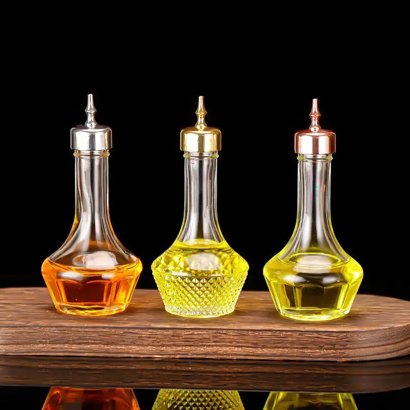 1Pcs Bitters Bottle With Spout 50ml Elegant Glass Bottle Professional Bar Tool For Crafting Cocktails Home Or Bar