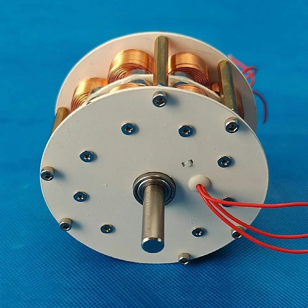 

50W-60W Miniature Double-Layer Disc Generator With Iron Core Multi-Pole Three-Phase Ac Permanent Magnet Brushless