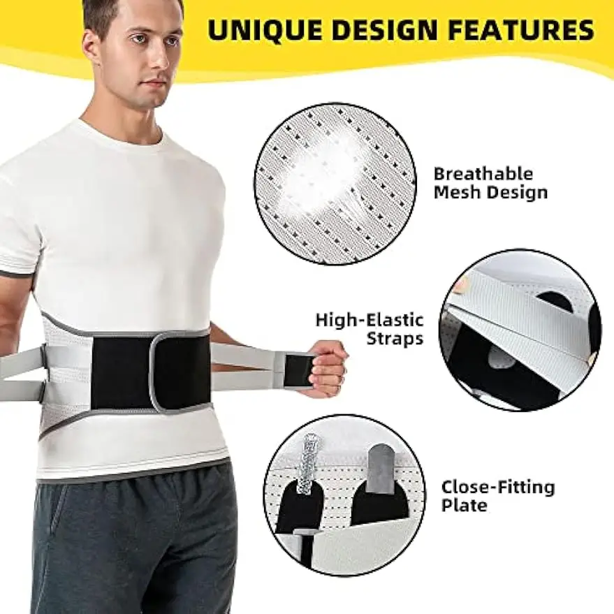 Attelle dorsale pour hommes et femmes, attelle lombaire pour le bas du dos, ceinture de soutien dorsal respirante