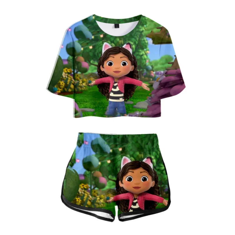 Gabbys Dollhouse outfit summer kids clothes set girls boys baby anime cosplay costume sweatshirt pajamas birthday party clothing