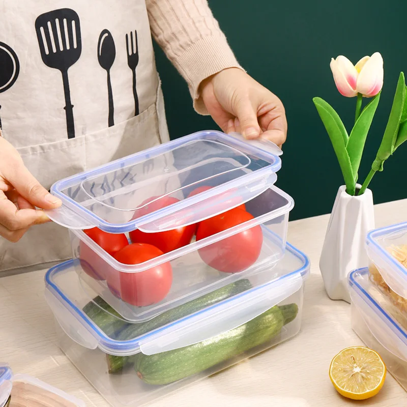 Food Storage Containers Plastic Picnic Snack Meal Microwave Rerigerator Fruit Storage Box With Lid Leak Proof Sealed Container