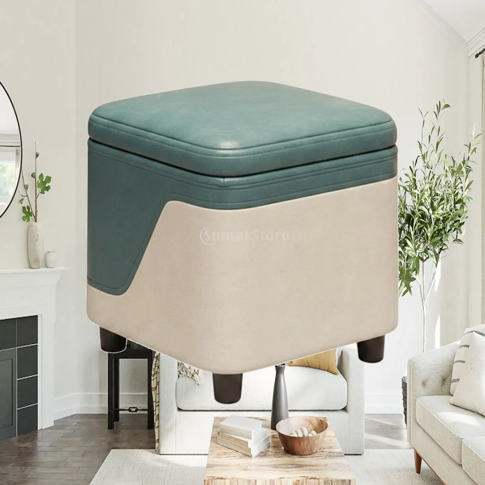 Storage Ottoman Sturdy Foot Rest Bench Easy to Clean for Entryway, Bedroom