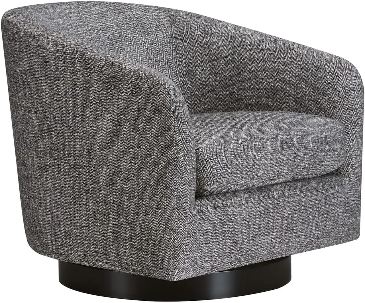 Swivel Accent Chair FSC Certified Upholstered Fabric Barrel Chair for Living Room Pebble Grey Back Style	Solid Back