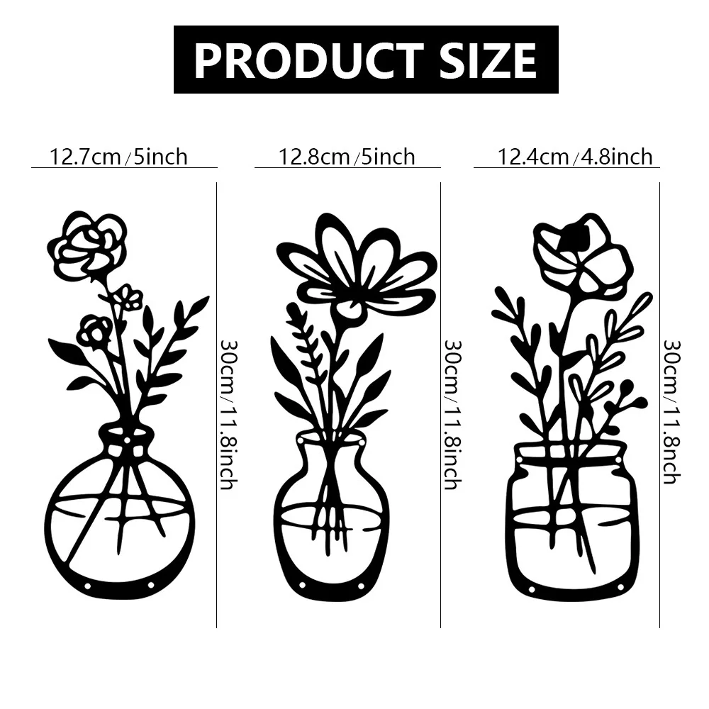 

Home Interior Decoration Metal Silhouette Pendant Hollow Line Wrought Iron Vase Pendant Wall Decor Wall Metal Wall Art