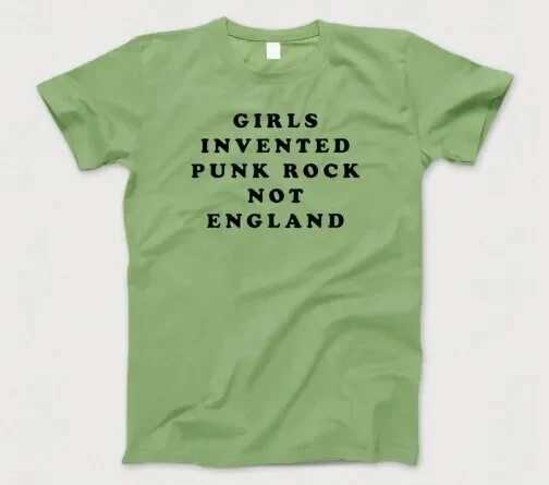 Girls Invented Punk Rock T Shirt 768 Retro Green