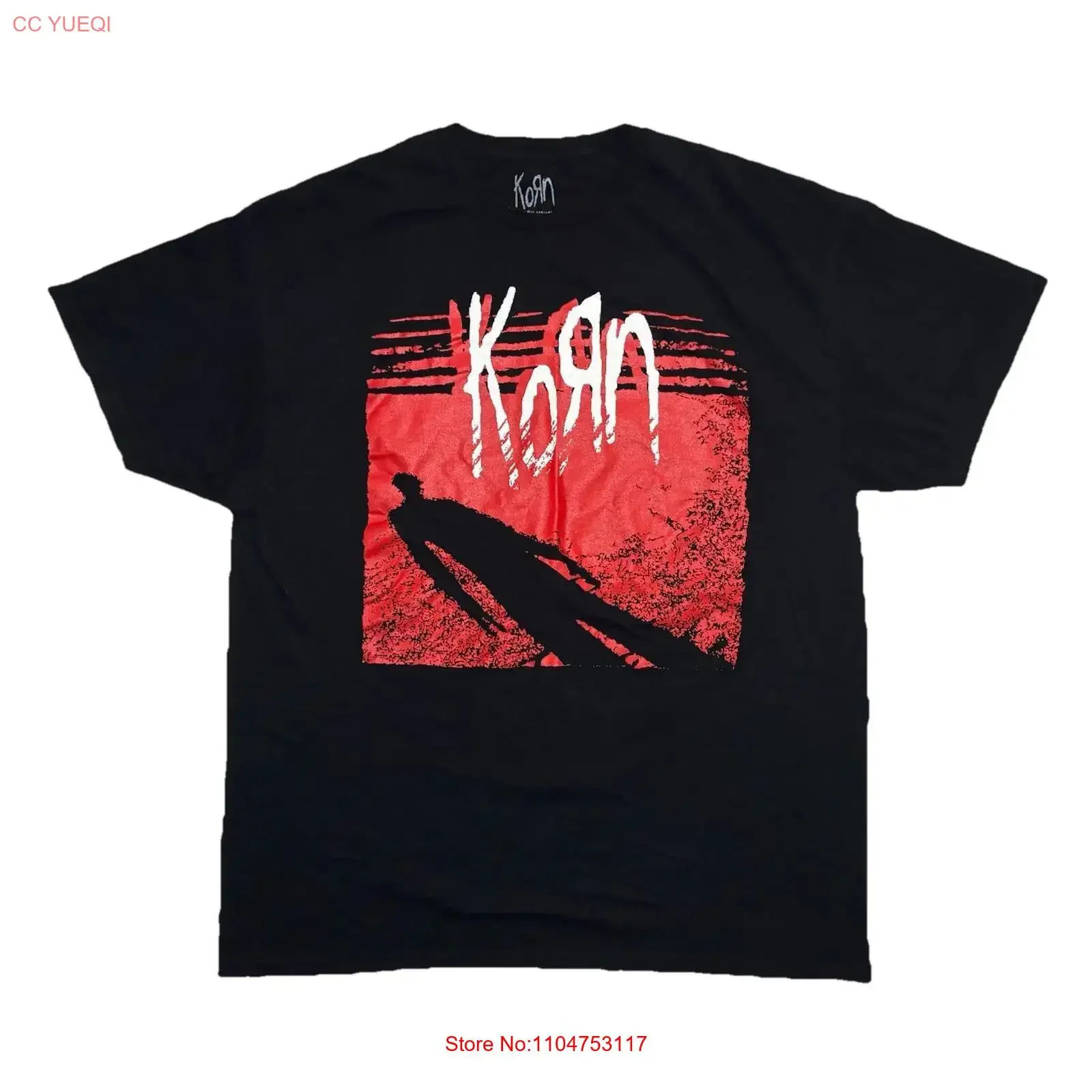 Футболка Korn Shadow Man Follow The Leader в стиле ретро, мужская, размер XL, черная, винтажная, с эффектом потертости, слегка эластичная, дышащая