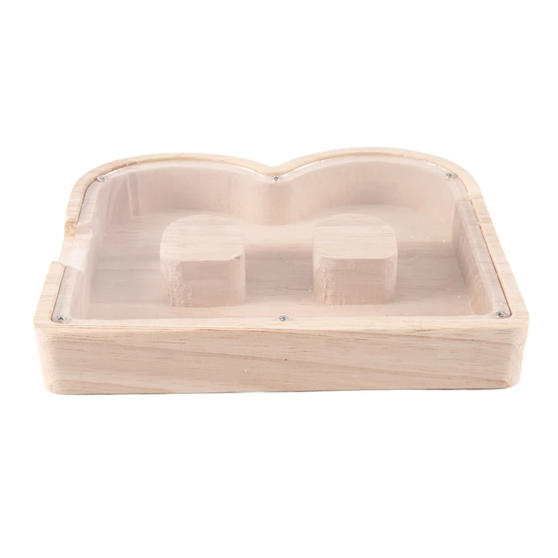 1 PCS Wooden Letter Piggy Bank English Alphabet Savings Jar Clear Glass Coin Saving Jar B