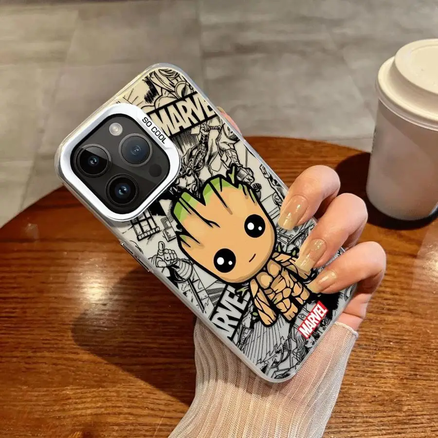 Marvel Spiderman Groot Soft Shell Handyhülle für iPhone 17 11 13 16 Plus 16e Pro Max Air 12 14 15