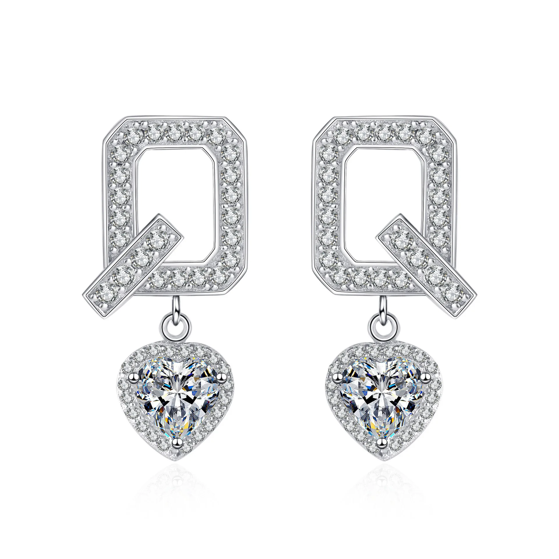 

Moissanite Dangle Earring 925 Silver Hypoallergenic Drop Earing Moissanite Female Earring