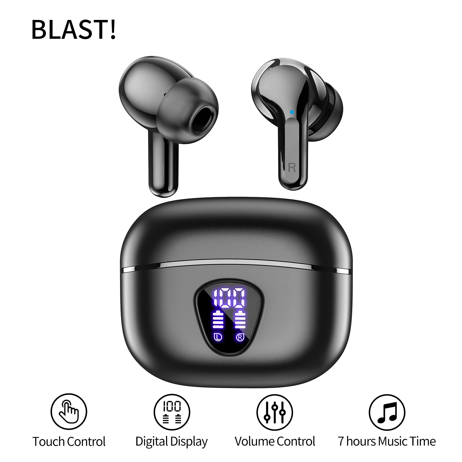 2024 Touch BLAST! i53 Earbuds Ture Wireless Stereo Earphones Digital Display 7 hours Original BLAST! i53 TWS wireless headset