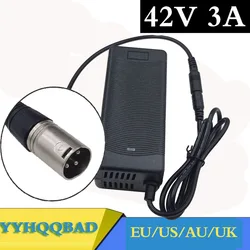 42V 3A Electric Scooter Battery Charger For 36V lithium battery electric bike Charger with 3-Pin XLR Socket/connector