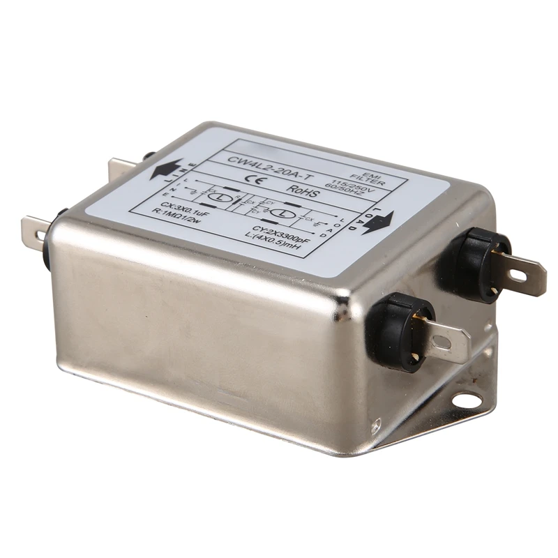 A01V-Power EMI Filter CW4L2-20A-T Single Phase AC 115V / 250V 20A 50/60HZ