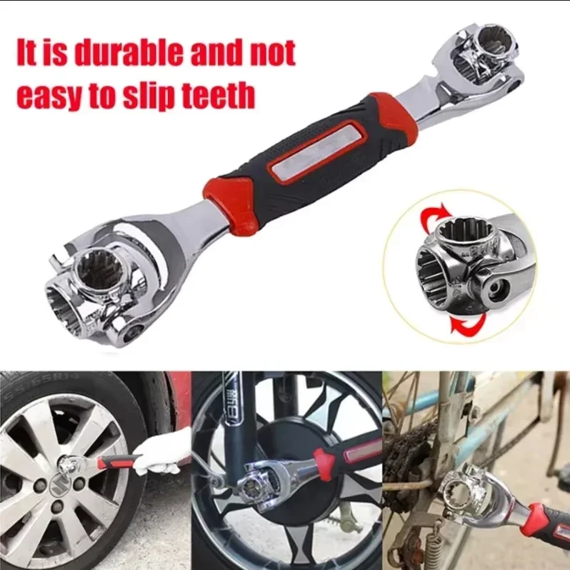 52-In-1 Universal Socket Wrench Set 360 Rotating Head With Rubber Handle For Home Car Repair Professional Tool Kit