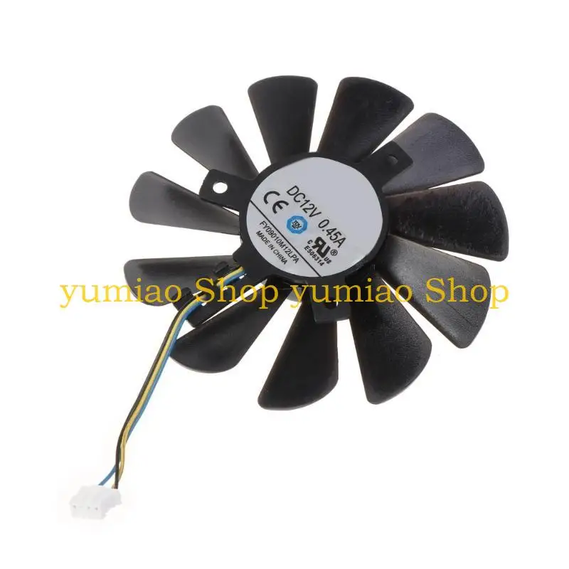 

587B 87mm/95mm Graphics Card Cooling Fan 4Pin FDC10U12S9-C 12V 0.45A VGA Fan for XFX Radeon RX 5600 XT 6GB THICC GPU Cooler
