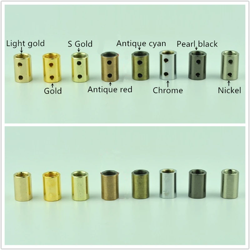 6 pieces/lot Metal 2cm screw tube for lighting colorful finished iron threaded tube for vintage DIY pendant lamp accessories