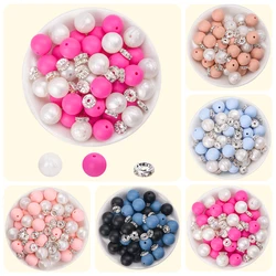 LOFCA15mm silicone beads round loose beads mix silicone beads for DIY keychain necklace jewelry accessories decorative beads