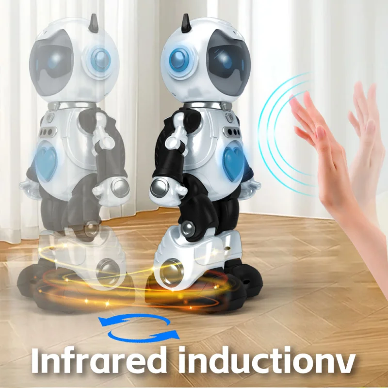 インテリジェント赤外線センシングロボットおもちゃ - 柔軟な関節、スプレー効果、長いバッテリー寿命、子供向け