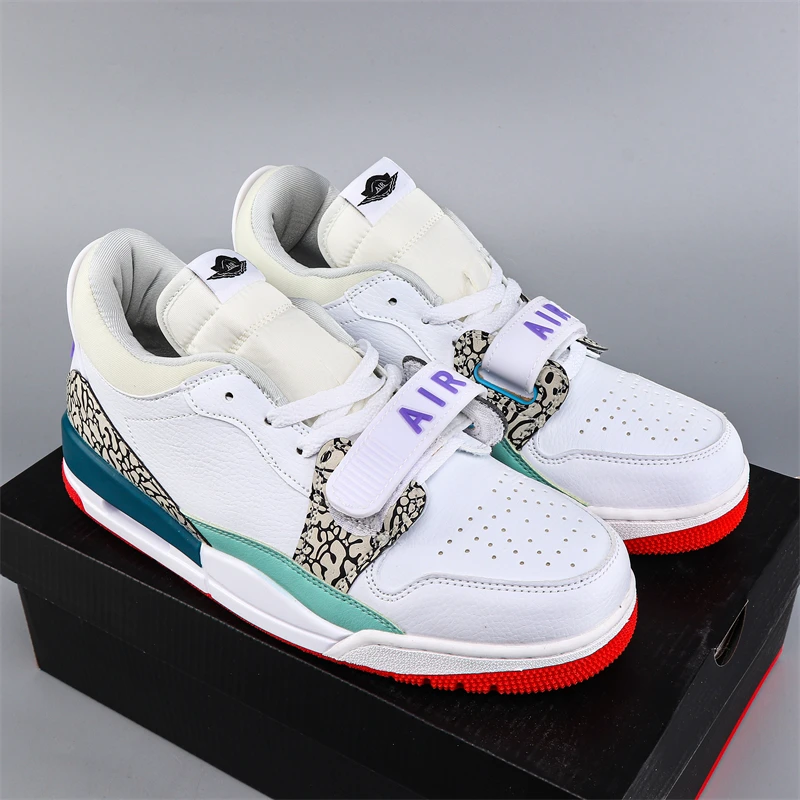 White gray air genuine low cut air cushion board shoes AJ men's shoes Easter summer breathable couple basketball shoes