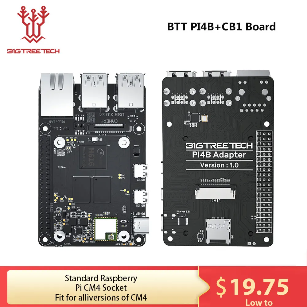 BIGTREETECH PI4B Adapter CB1 VS Raspberry Pi CM4 dla Klipper Octopus Pro SKR MINI E3 V3.0 Płyta główna Voron Ender 3 Drukarka 3D