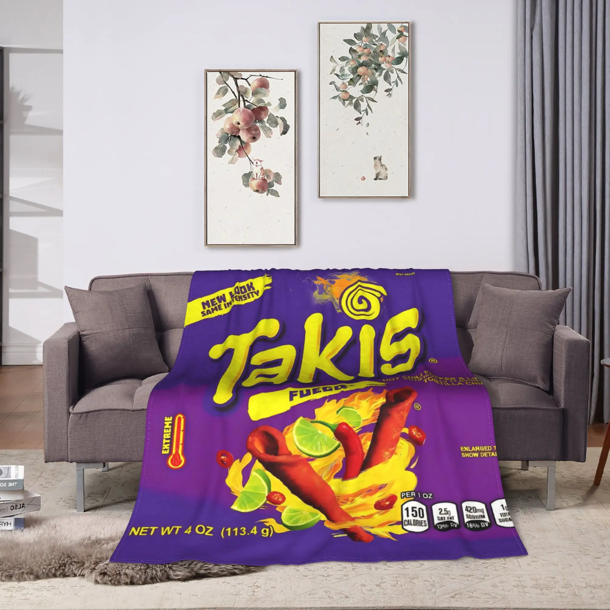 Mantas de felpa de Chile t-Takis vibrantes, manta de franela para estudiantes, colcha de diseño suave y cálido para exteriores, regalo de cumpleaños
