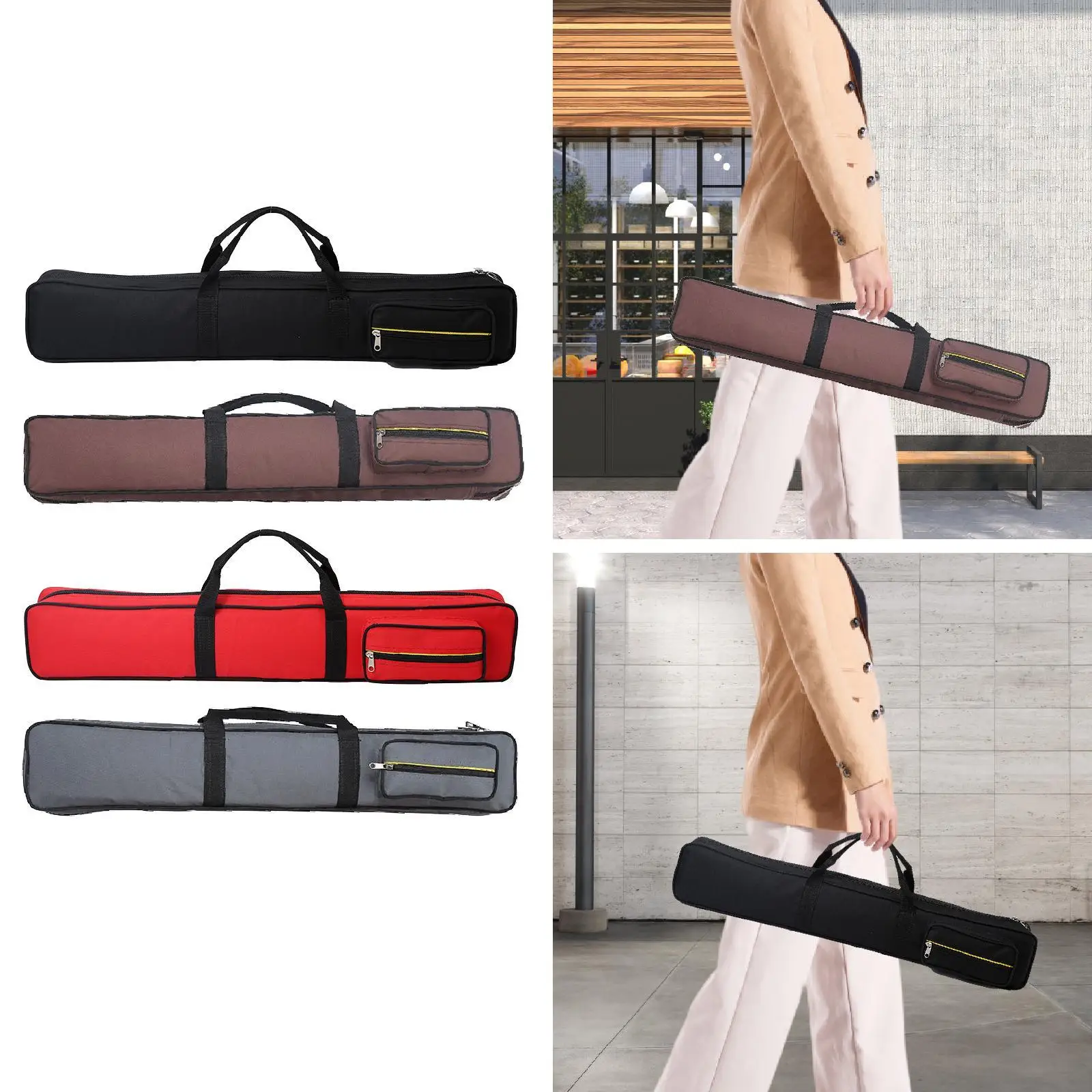 Sarung tongkat Billiard Cue Case Aksesori biliar 1/2 Snooker kolam renang Cue Bag ringan Anti gores Snooker Cue Storage Pouch kolam renang Cue Bag