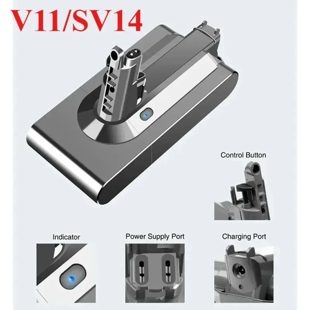 

25.2V 6.0Ah Li-ion Battery For Dyson SV14 SV15 Vacuum Cleaners Fluffy SV15 V11 Absolute Extra V11 Absolute V11 Animal 970145-02.