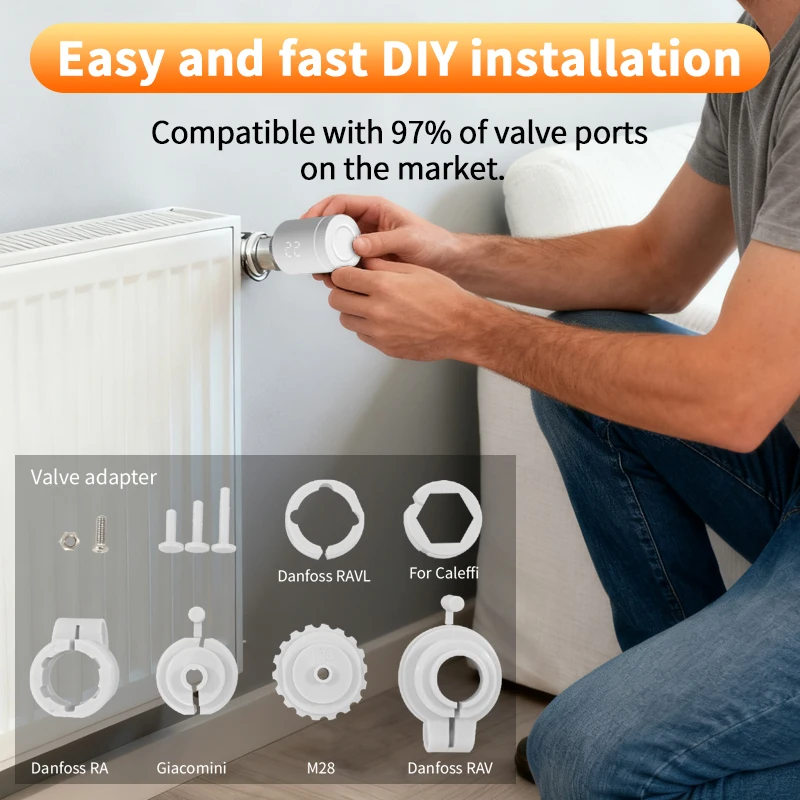 Tuya Tuya Zigbee Thermostatic Head Valve Zigbee 3.0 Thermostatic Radiator Valve Connected Thermostatic Valves Alexa Google Home