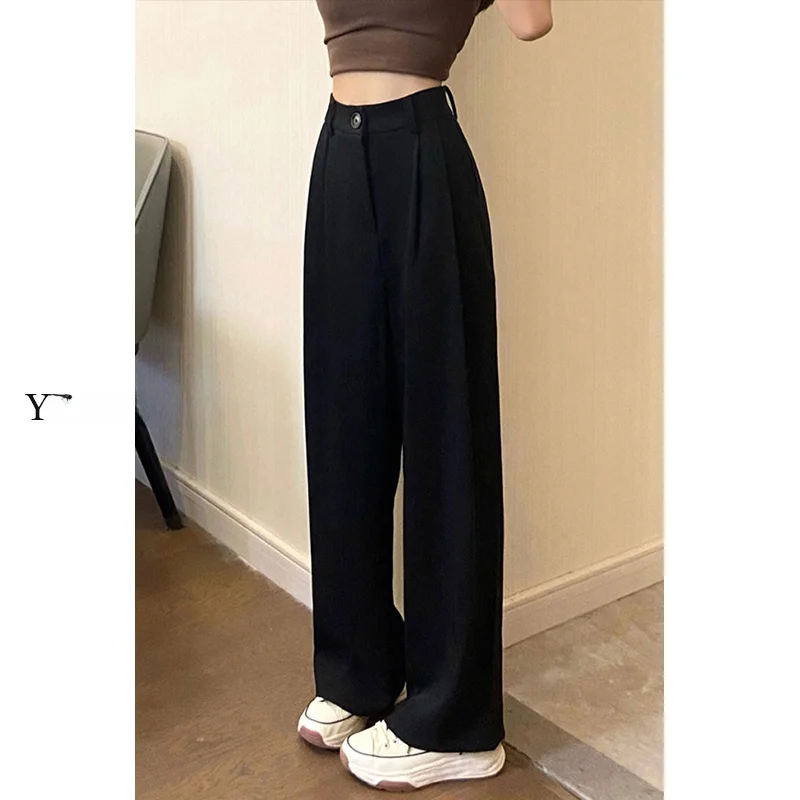 

Bla Wide Leg Suit Pants Women's Loose Fitting Casual Trousers High Waist Pear ape Body Slimming Pants Spring Autumn