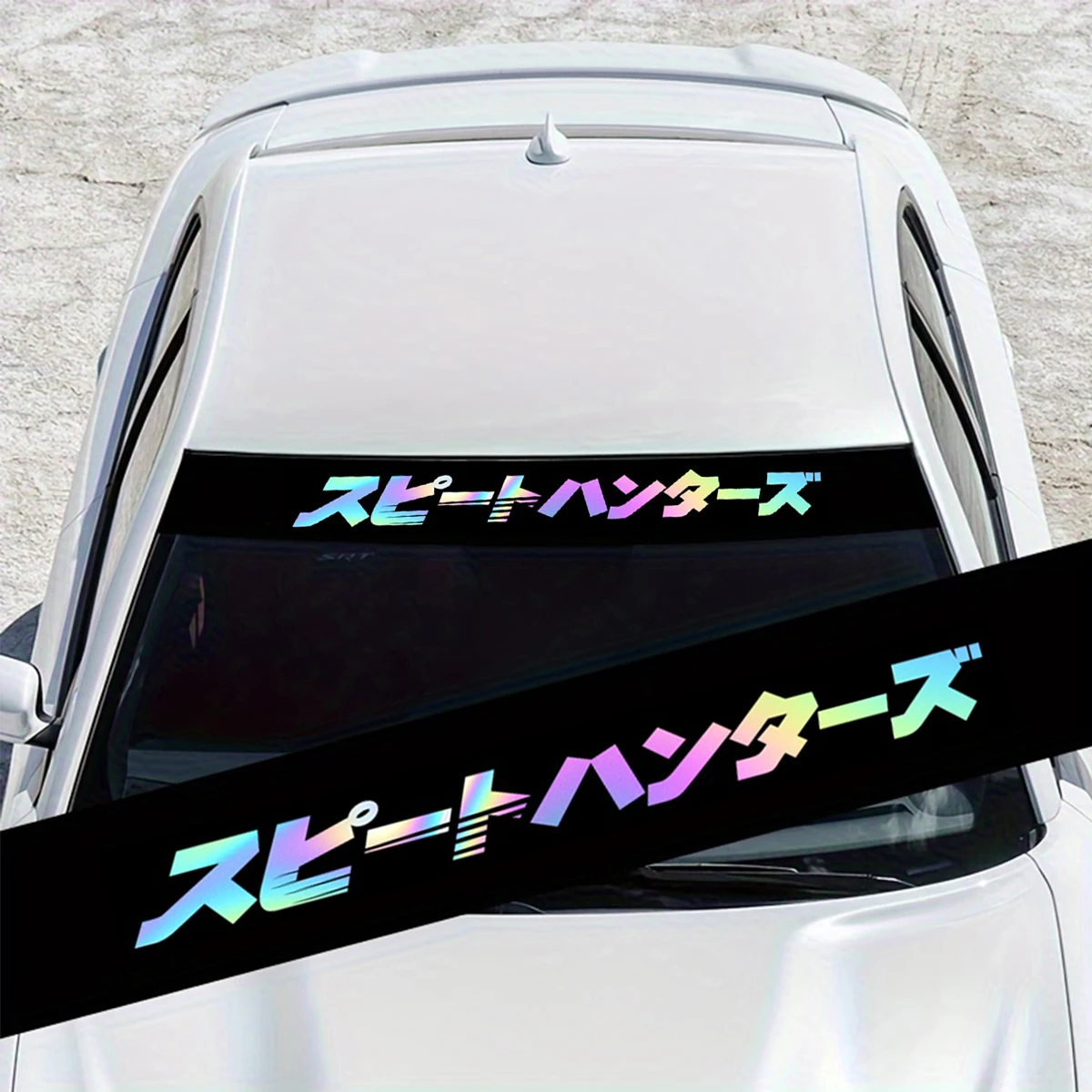 1pc Dazzling Color Reflective Car Decals Car Front Windshield Decal For Nissan Mazda Subaru For Honda Mitsubishi Suzuki