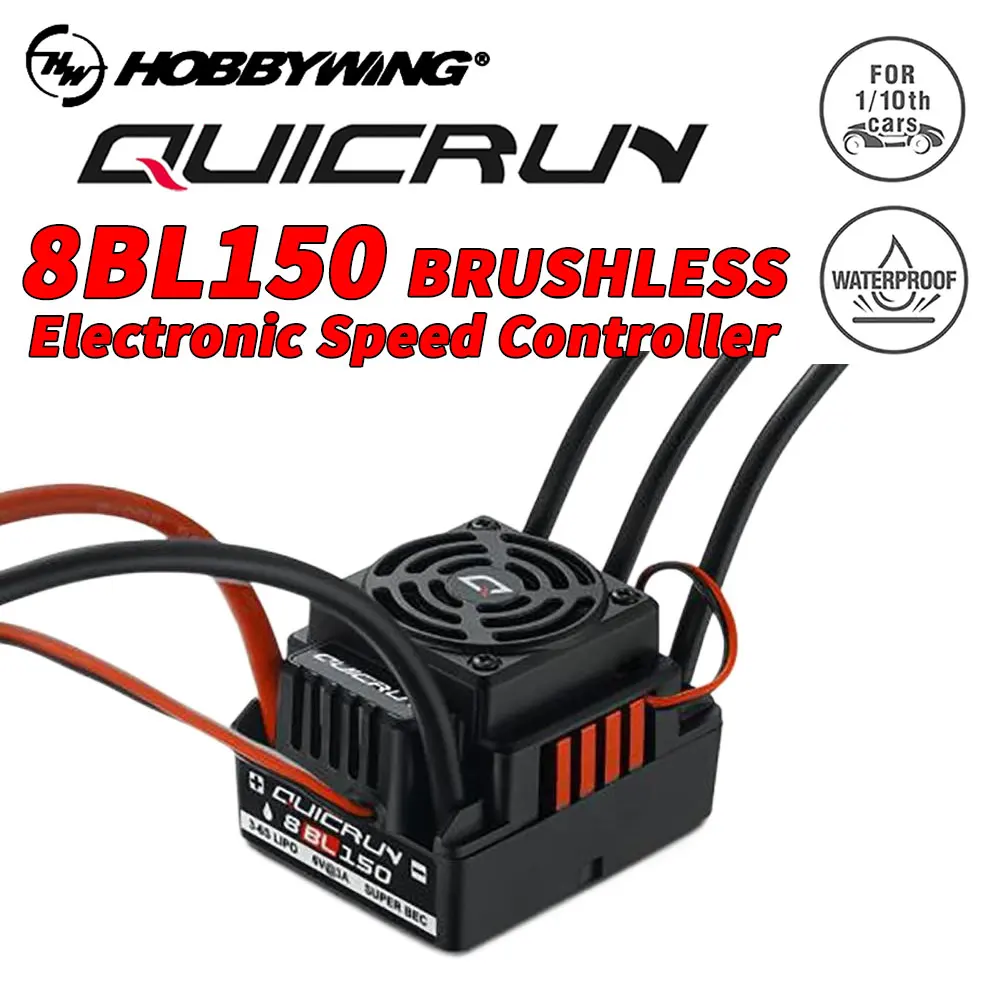 

HOBBYWING QuicRun WP 8BL150 150A Waterproof Brushless ESC for 1/10 1/8 RC Buggy Monster Trucks Cars Accessories
