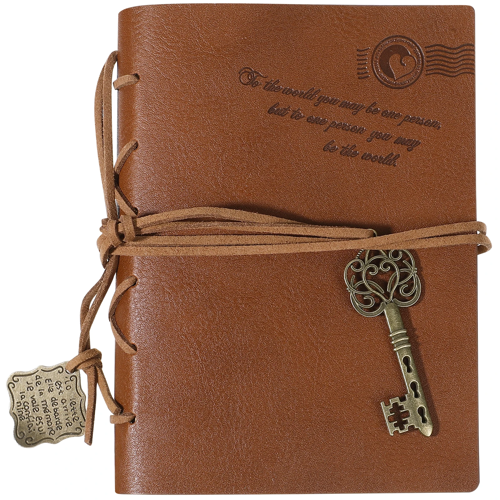 

Retro Notebook 160 Sheets 320 Pages Blank Paper Vintage Style PU Cover Travel Journal Diary 105x142mm Coffee Color