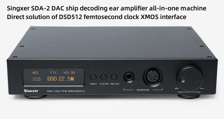 

New Singxer SDA-2 DAC Ship Decoder Ear Amplifier Integrated Machine Direct Solution DSD512 Femtosecond Clock XMOS Interface