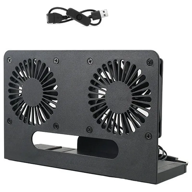 [NEW!】 Vertical Dual Fan USB 5V Cooler Bracket With Retractable Base Switching Wire For Router For Modem Cooling Stand