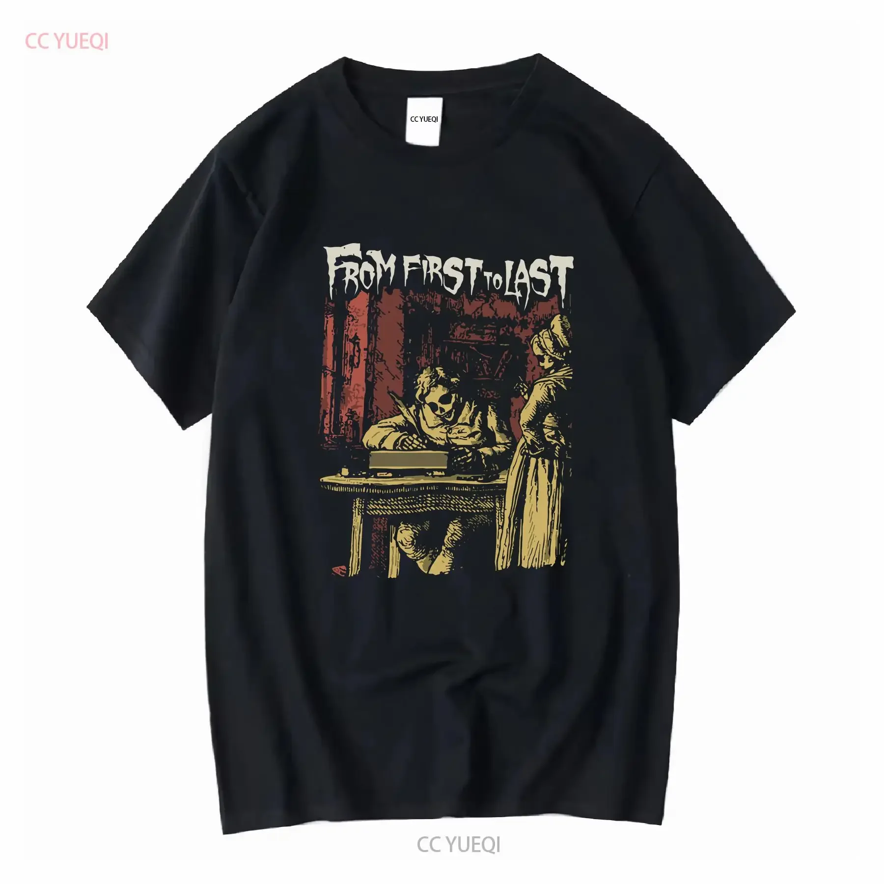 FROM FIRST TO LAST FFTL Sonny Moore Skeleton CouplePost Hardcore Band T Shirt vintage Washed Stretched homme streetwear